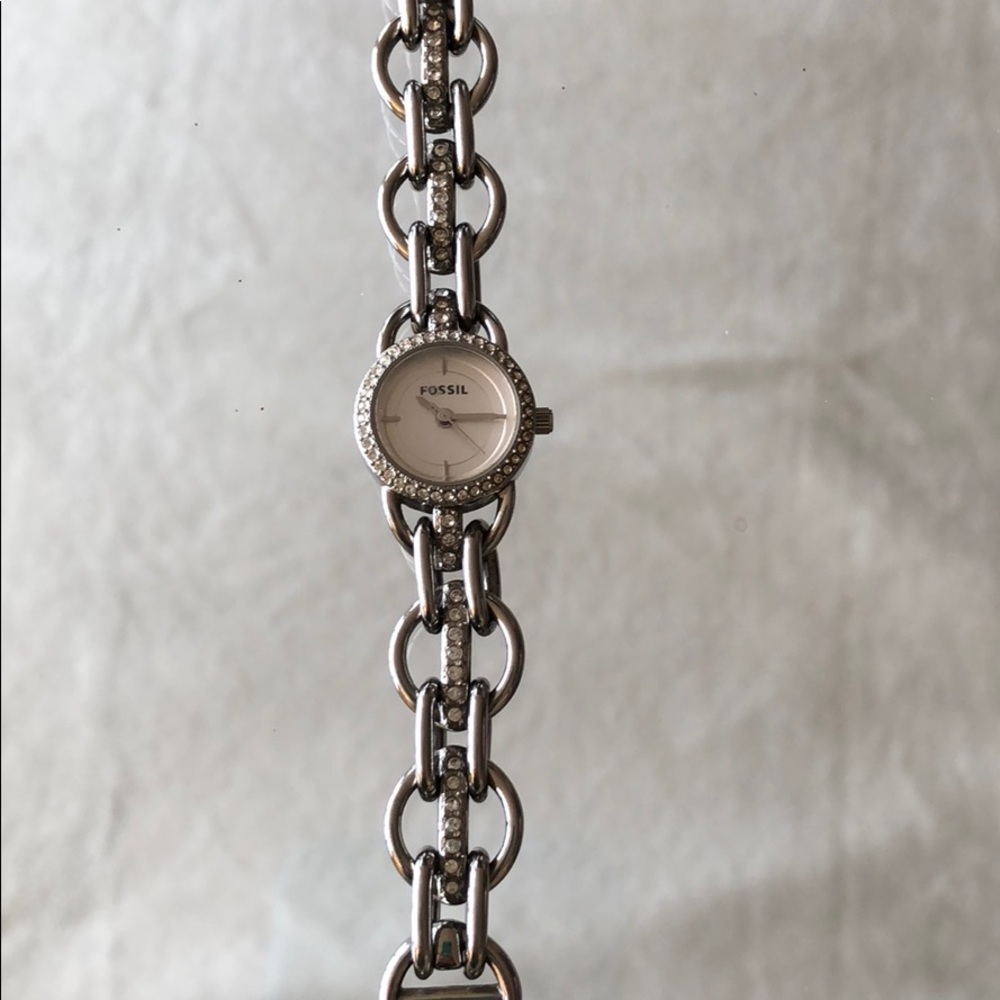 Silver bedazzled Fossil watch